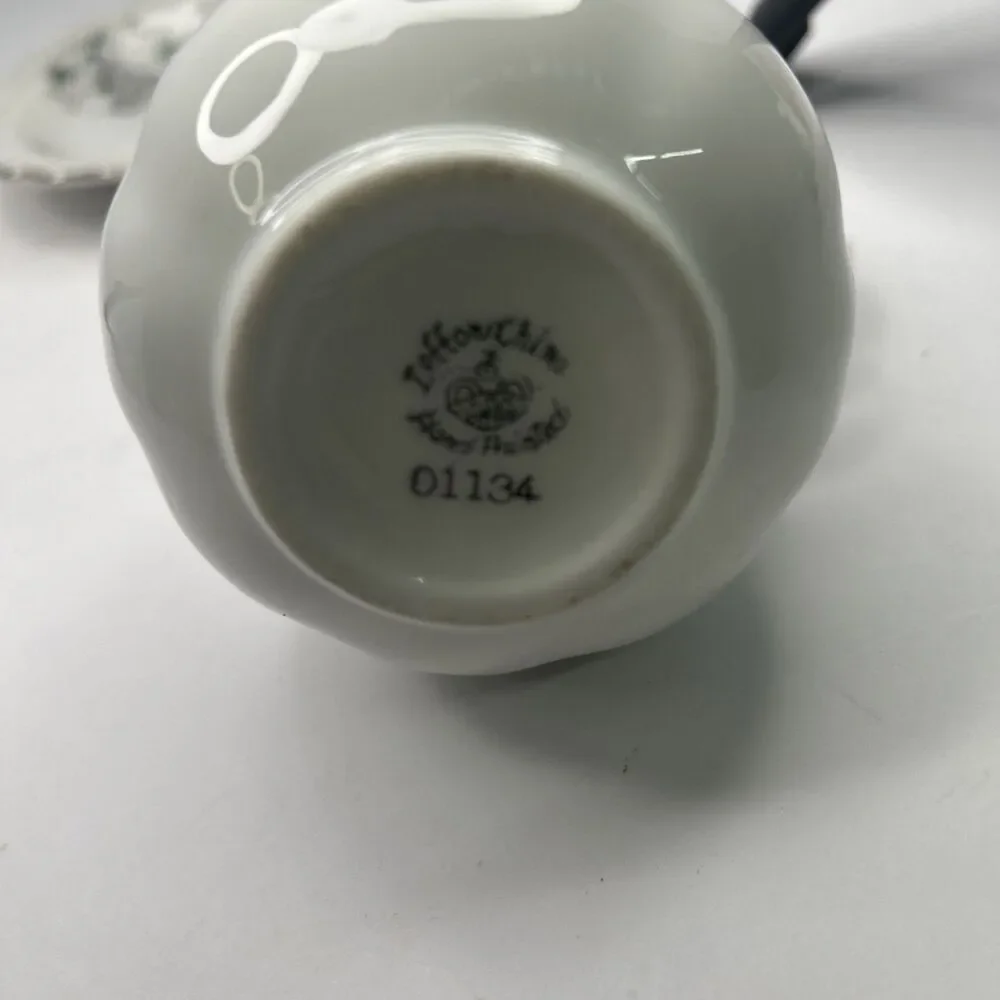 Vintage Lefton China 25th Anniversary Creamer Pitcher and Saucer Set 1134